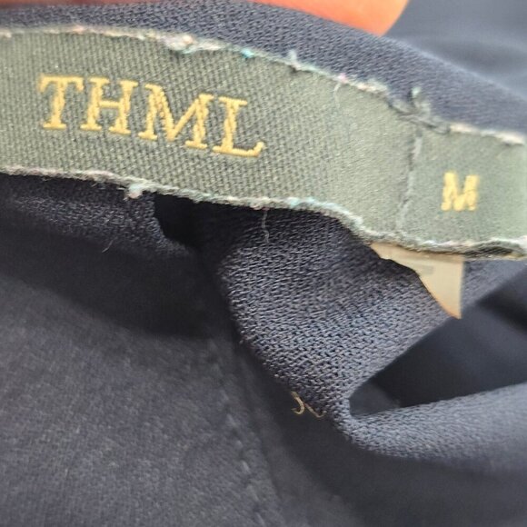 THML Abriana Colorblock Embroidered  Black Orange Sleeveless Shift Dress - Picture 7 of 7